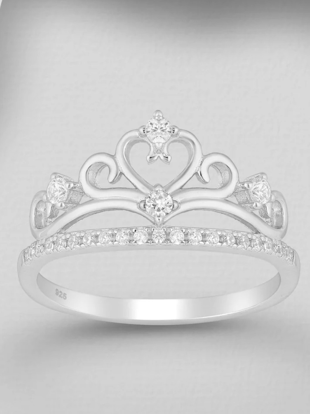 S925 size 9 princess tiara ring